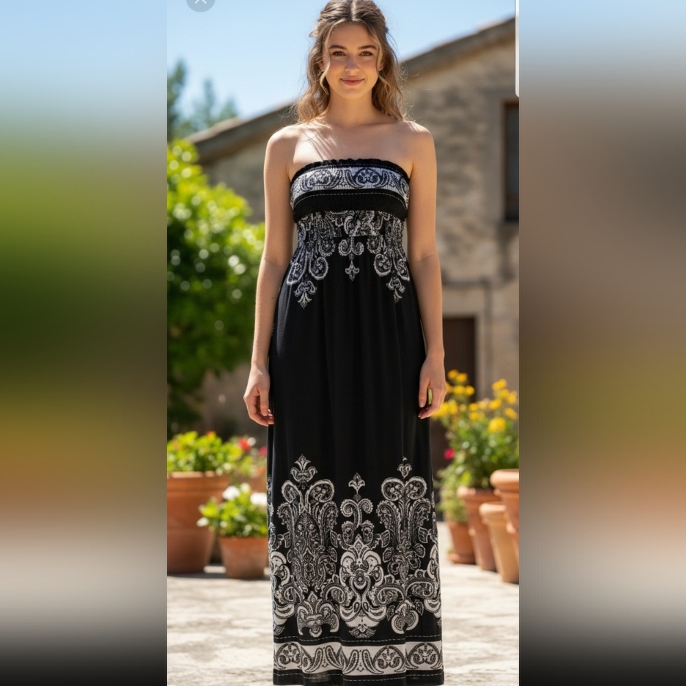Bongo Women's Strapless Maxi Dress Size Small